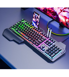 Oem - Tastatura pentru jocuri cu iluminare RGB si suport pentru mana - 104 taste - Mouse tastaturi și accesorii - YGMGK7