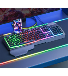 Oem - Tastatura pentru jocuri cu iluminare RGB si suport pentru mana - 104 taste - Mouse tastaturi și accesorii - YGMGK7