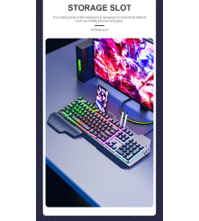 Oem - Tastatura pentru jocuri cu iluminare RGB si suport pentru mana - 104 taste - Mouse tastaturi și accesorii - YGMGK7