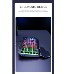 Oem - Tastatura pentru jocuri cu iluminare RGB si suport pentru mana - 104 taste - Mouse tastaturi și accesorii - YGMGK7