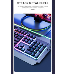 Oem - Tastatura pentru jocuri cu iluminare RGB si suport pentru mana - 104 taste - Mouse tastaturi și accesorii - YGMGK7