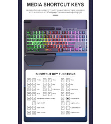 Oem - Tastatura pentru jocuri cu iluminare RGB si suport pentru mana - 104 taste - Mouse tastaturi și accesorii - YGMGK7
