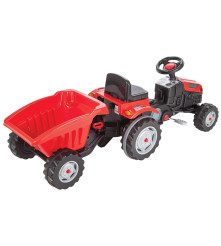 Oem - Tractor cu pedale si remorca pentru copii, rosu - Jucării exterior - TZ793