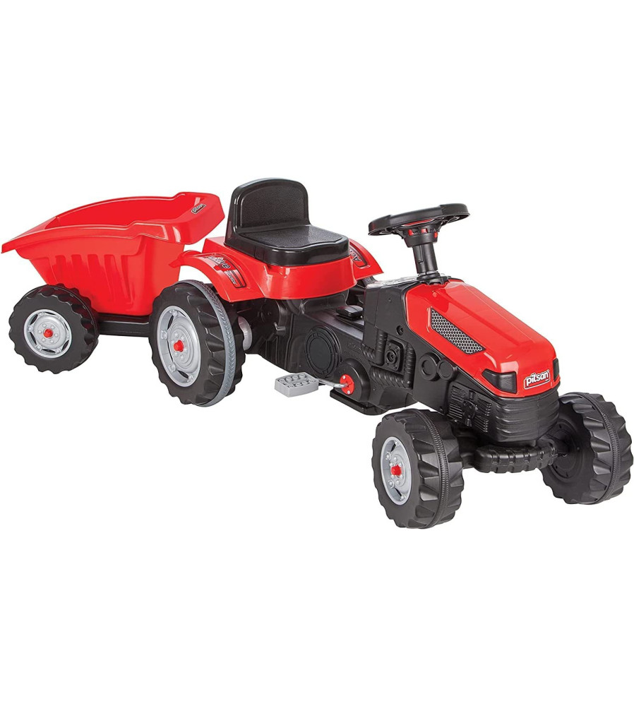 Oem - Tractor cu pedale si remorca pentru copii, rosu - Jucării exterior - TZ793