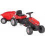 Oem - Tractor cu pedale si remorca pentru copii, rosu - Jucării exterior - TZ793