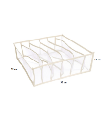 Oem - Organizator de dulap sau sertar cu 6 compartimente pentru lenjerie intima, alb 32 cm x 32 cm x 12 cm - Alte accesorii p...