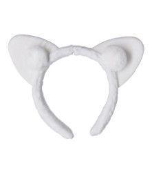 Oem - Bentita de par din plus moale cu urechi de pisica, alb - Bijuterii si accesorii copii - TZ744-WH