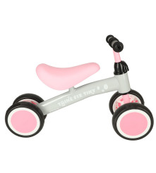 Oem - Mini bicycle without pedals with 4 wheels, pink - Outdoor toys - IK246