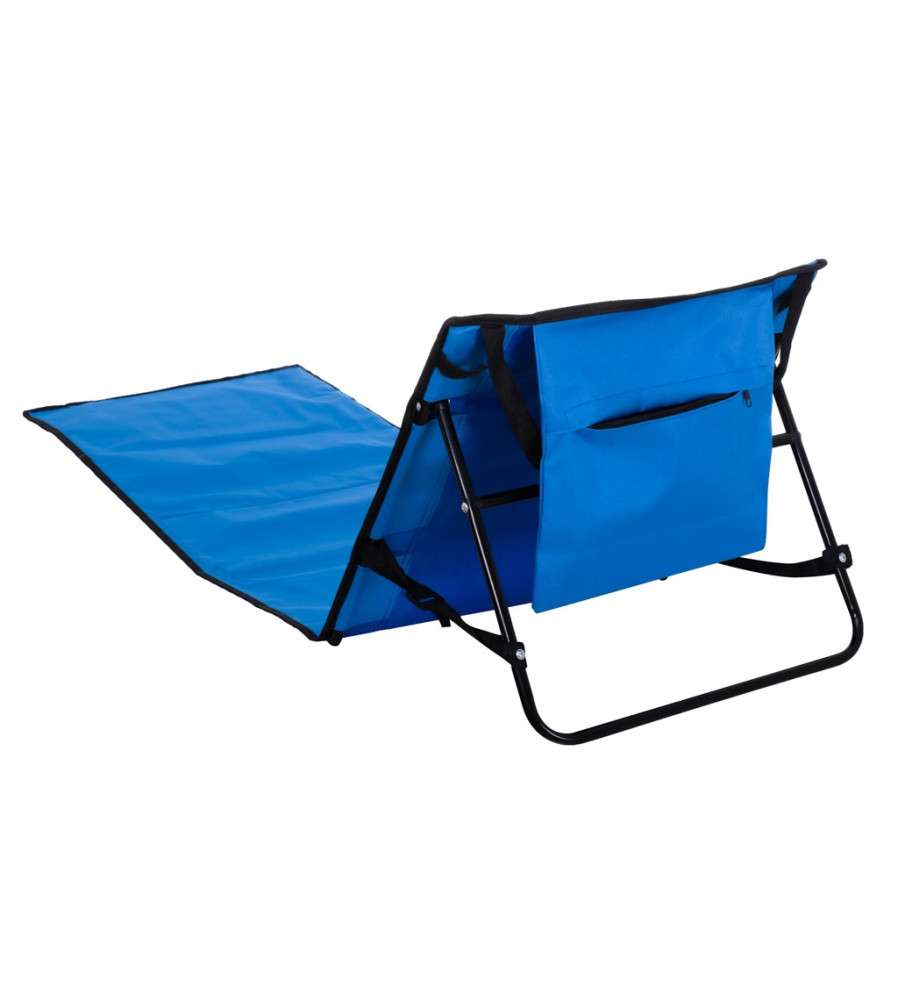 Oem - Sezlong pliabil pentru plaja sau camping cu geanta de transport, albastru 150 cm x 47 cm - Accesorii plaja - IK278