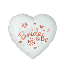 GoDan - Heart-shaped foil balloon with the inscription Bride to be white 46 cm - Foil balloons - GD706