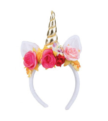 Oem - Bentita pentru fete model unicorn cu trandafiri - Bijuterii si accesorii copii - GD711