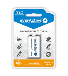 EverActive - EverActive Baterie reincarcabila 6F22/9V Li-ion 550 mAh - Alte formate - BLR008