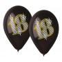 GoDan - Set 5 baloane latex aniversare 18 ani negru 30 cm - Baloane petreceri - GD730