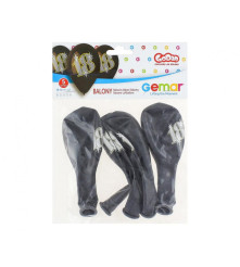 GoDan - Set 5 baloane latex aniversare 18 ani negru 30 cm - Baloane petreceri - GD730