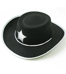 GoDan - Palarie cowboy cu stea marimea S, negru - Copii - GD743