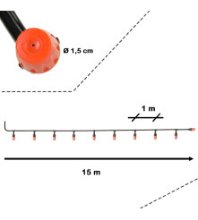 Oem - Sistem de irigare ideal pentru gazon gradina terasa din plastic, perdea de apa duze reglabile 15 m - Accesorii grădină ...