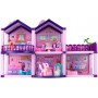 Oem - Casa de papusi din plastic complet utilata si mobilata, cu ponei, 58.5 cm x 22.5 cm violet - Jucării interior - IK316