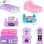 Oem - Casa de papusi din plastic complet utilata si mobilata, cu ponei, 58.5 cm x 22.5 cm violet - Jucării interior - IK316