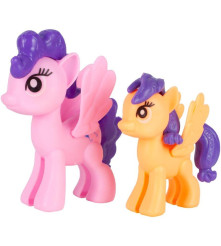 Oem - Casa de papusi din plastic complet utilata si mobilata, cu ponei, 58.5 cm x 22.5 cm violet - Jucării interior - IK316