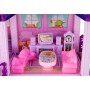 Oem - Casa de papusi din plastic complet utilata si mobilata, cu ponei, 58.5 cm x 22.5 cm violet - Jucării interior - IK316