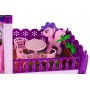Oem - Casa de papusi din plastic complet utilata si mobilata, cu ponei, 58.5 cm x 22.5 cm violet - Jucării interior - IK316