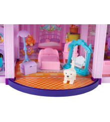 Oem - Casa de papusi din plastic complet utilata si mobilata, cu ponei, 58.5 cm x 22.5 cm violet - Jucării interior - IK316