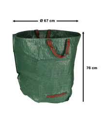 Oem - Cos tip geanta de gradina pentru frunze sau iarba cu manere, verde 270 L, 67 cm x 76 cm - Accesorii grădină - IK320