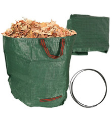 Oem - Cos tip geanta de gradina pentru frunze sau iarba cu manere, verde 270 L, 67 cm x 76 cm - Accesorii grădină - IK320