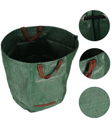 Oem - Cos tip geanta de gradina pentru frunze sau iarba cu manere, verde 270 L, 67 cm x 76 cm - Accesorii grădină - IK320