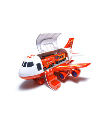 Oem - Avion de transport cu 3 masinute de pompier - Jucării interior - IK338