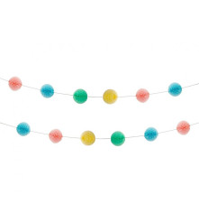 GoDan - Ghirlanda de hartie multicolor, 200 cm - Ghirlande petrecere - GD779