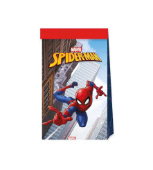 GoDan - Set 4 pungi cadou pentru petrecere din hartie model Spiderman 22 cm x 13 cm - Alte accesorii petrecere - GD776