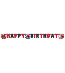 GoDan - Ghirlanda petrecere din carton cu happy birthday model Spiderman 2 M - Ghirlande petrecere - GD774