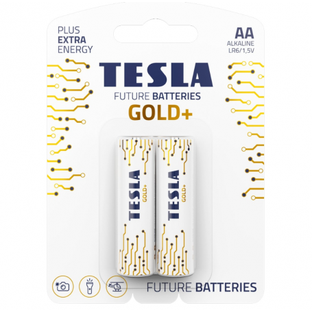 TESLA - Set 2 baterii alcaline AA LR6 TESLA GOLD 1.5V - Format AA - TZ851