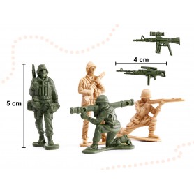 Oem - Set figurine, soldati, baza militara cu 114 piese pentru copii - Jucării educative - IK405