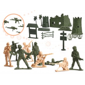 Oem - Set figurine, soldati, baza militara cu 114 piese pentru copii - Jucării educative - IK405