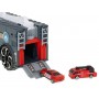 Oem - Camion de transport TIR 2in1 parcare garaj stație de pompieri + 3 mașini roșu - Jucării interior - IK407
