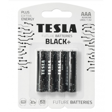 TESLA - Set 4 baterii alkaline AAA LR03 TESLA BLACK 1.5V - Format AAA - TZ866