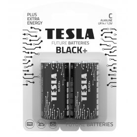 TESLA - Set 2 baterii alcaline C LR14 TESLA BLACK 1.5V - Format C D 4.5V XL - TZ869