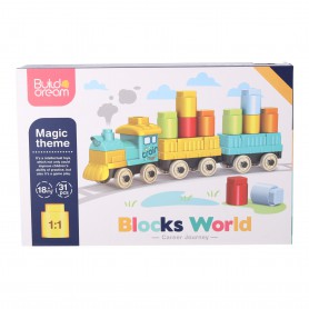 Oem - Set 31 piese, blocuri de construit model trenulet - Jucării creative - TZ899