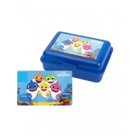 Oem - Cutie mic dejun, model Baby Shark 17,5 x 12,8 x 6,9 cm albastru - Igienă și sănătate  - TZ915