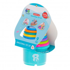 Oem - Set 9 cupe educationale, Feng, plastic cu numere si fructe, multicolor - Jucării educative - IK477