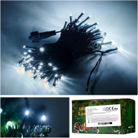 Oem - Ghirlanda luminoasa decorativa cu 100 LED-uri alb rece 10M - Lumini Crăciun - IK418