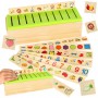 Oem - Sortator joc din lemn calitativ, Montessori cu 88 piese in limba engleza, educativ - Jucării educative - IK441