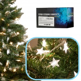 Oem - Instalatie cu leduri model stelute 10 M cu 100 led-uri, alb cald - Lumini Crăciun - IK426