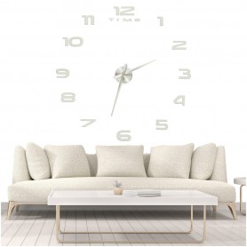 Oem - Ceas de perete decorativ modern, fara rama 80 - 120 cm argintiu - Decorațiuni casă - IK430