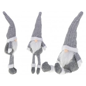 Oem - Gnom de craciun gri cu barba alba 47 cm - Alte accesorii Craciun - IK434