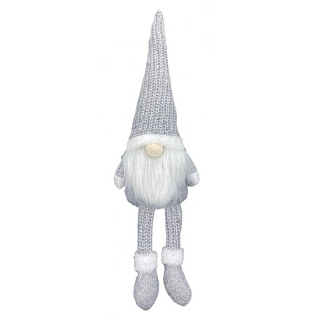 Oem - Gnom de craciun gri cu barba alba 47 cm - Alte accesorii Craciun - IK434