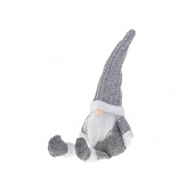 Oem - Gnom de craciun gri cu barba alba 47 cm - Alte accesorii Craciun - IK434