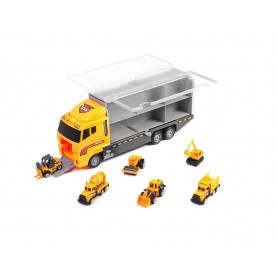 Oem - Camion transportor cu 6 mașini metalice de constructe - Jucării interior - IK468